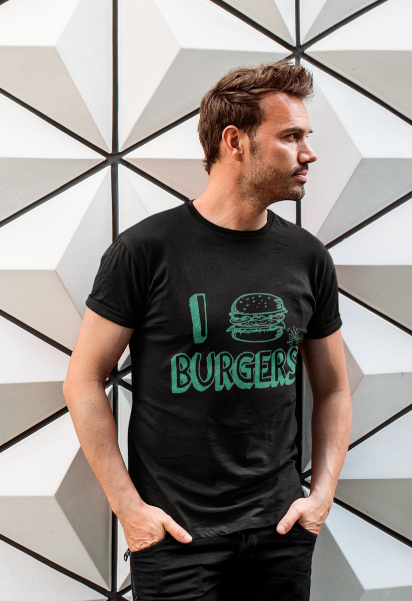 Nome do produto: Camiseta I love Burgers Preta