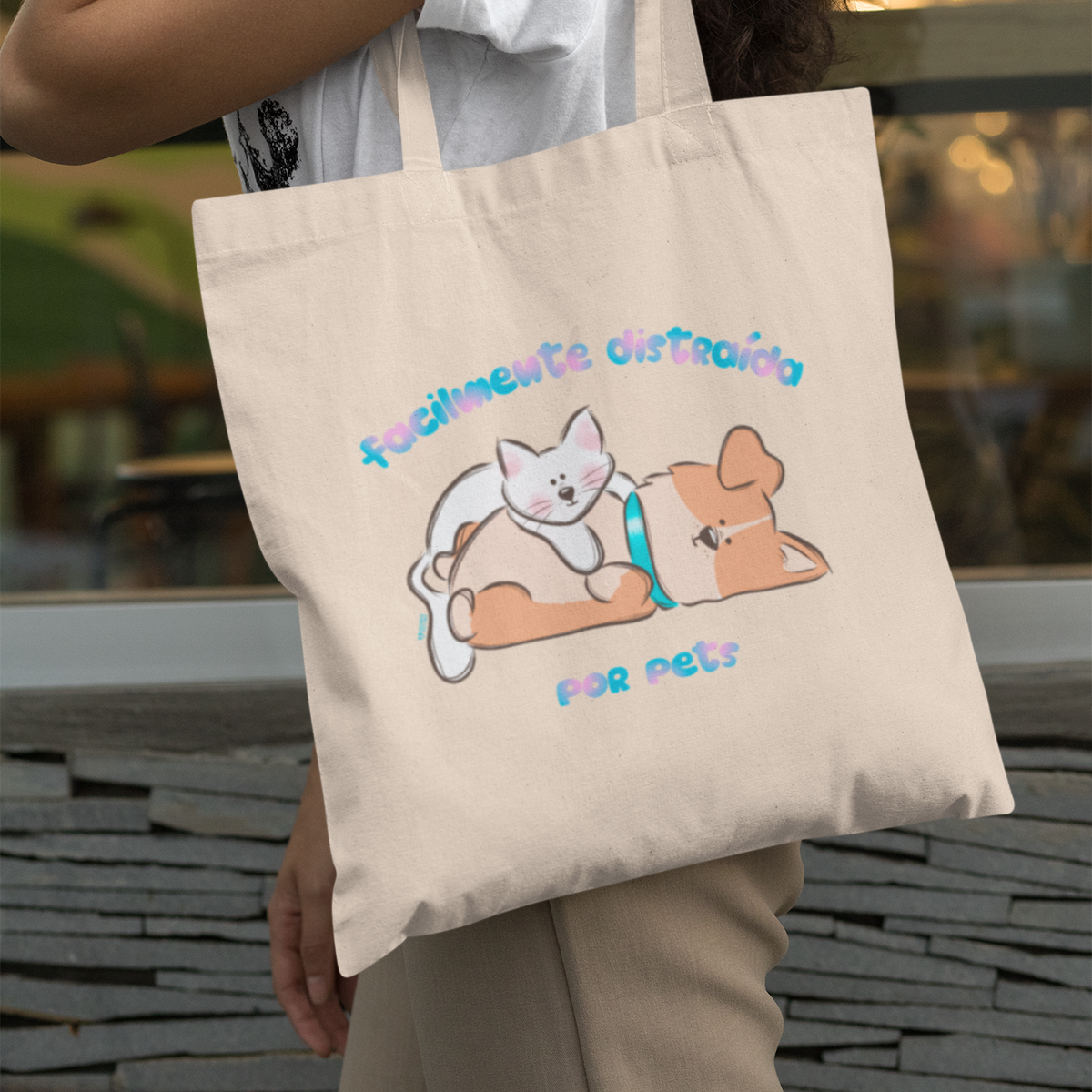 Nome do produto: Ecobag Facilmente Distraída por Pets