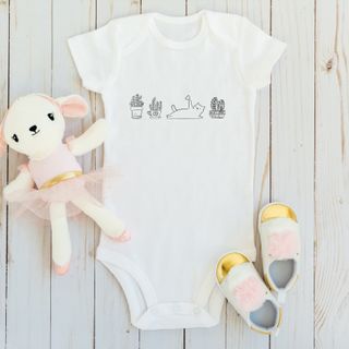 Nome do produto  Body Bebê Gatos e Plantas Branco