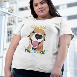 Nome do produtoCamiseta Plus Size Vira-lata Caramelo Símbolo Nacional