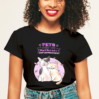 Nome do produto  Camiseta Feminina Pets São os Melhores Antidepressivos
