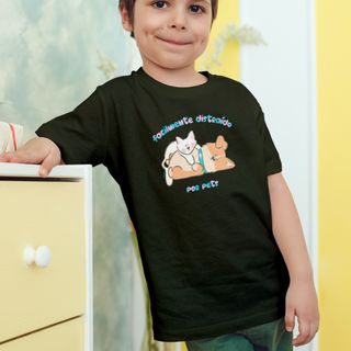 Camiseta Infantil Masculina Facilmente Distraído por Pets