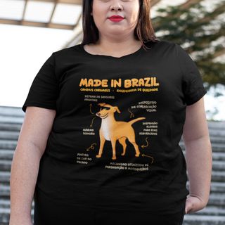 Camiseta Plus Size Vira-lata Caramelo Made in Brazil