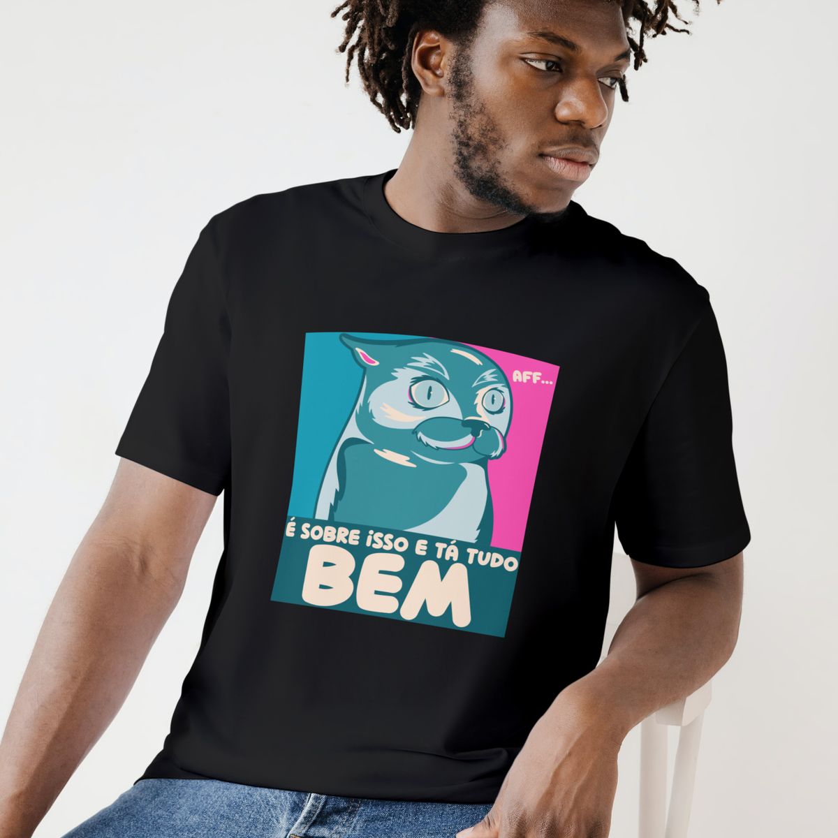 Nome do produto: Camiseta Masculina Gato - É sobre isso