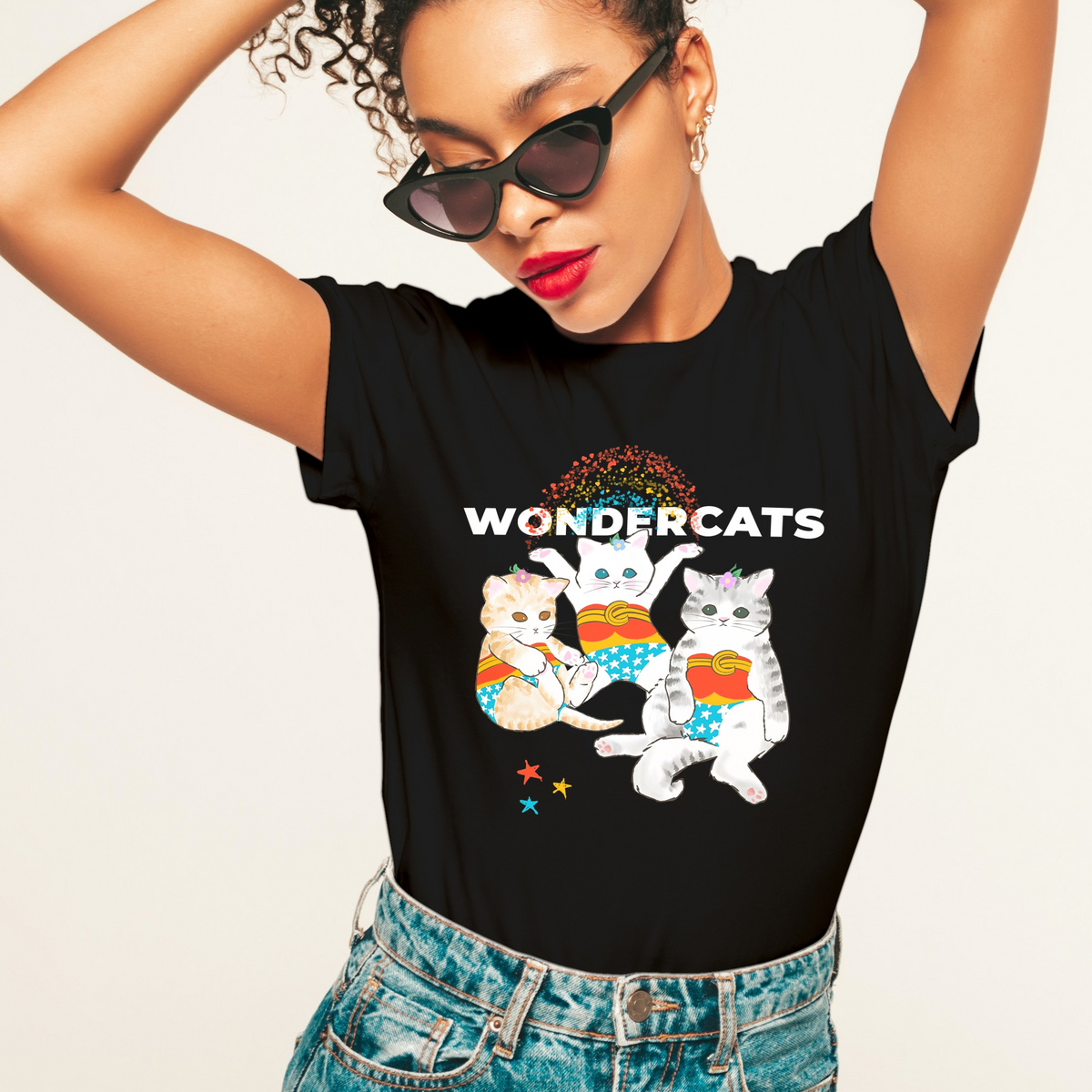 Nome do produto: Camiseta Feminina Wonder Cats