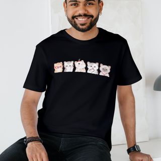 Camiseta Masculina Gatinhos Fofinhos