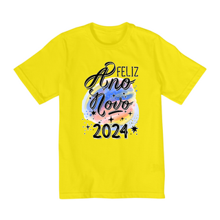 Nome do produtoCamiseta Infantil (2 a 8) Ano Novo Aquarela 2024