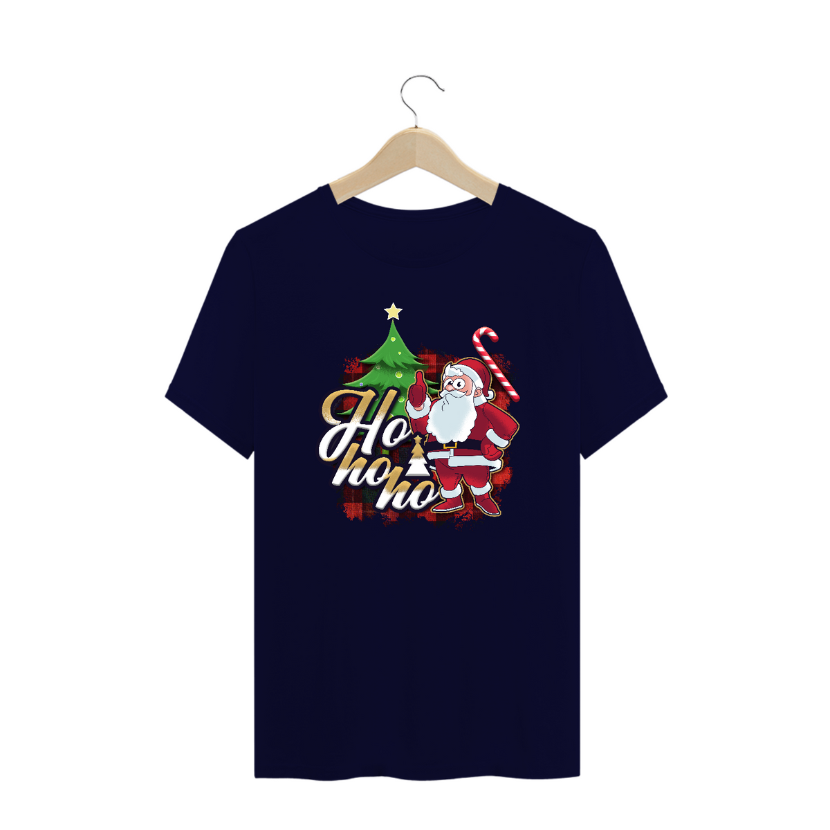 Nome do produto: Camiseta Plus Size Natal Papai Noel Ho Ho Ho