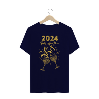 Nome do produtoCamiseta Plus Size Ano Novo 2024 Brinde Glitter