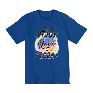 Nome do produtoCamiseta Infantil (2 a 8) Ano Novo Aquarela 2024