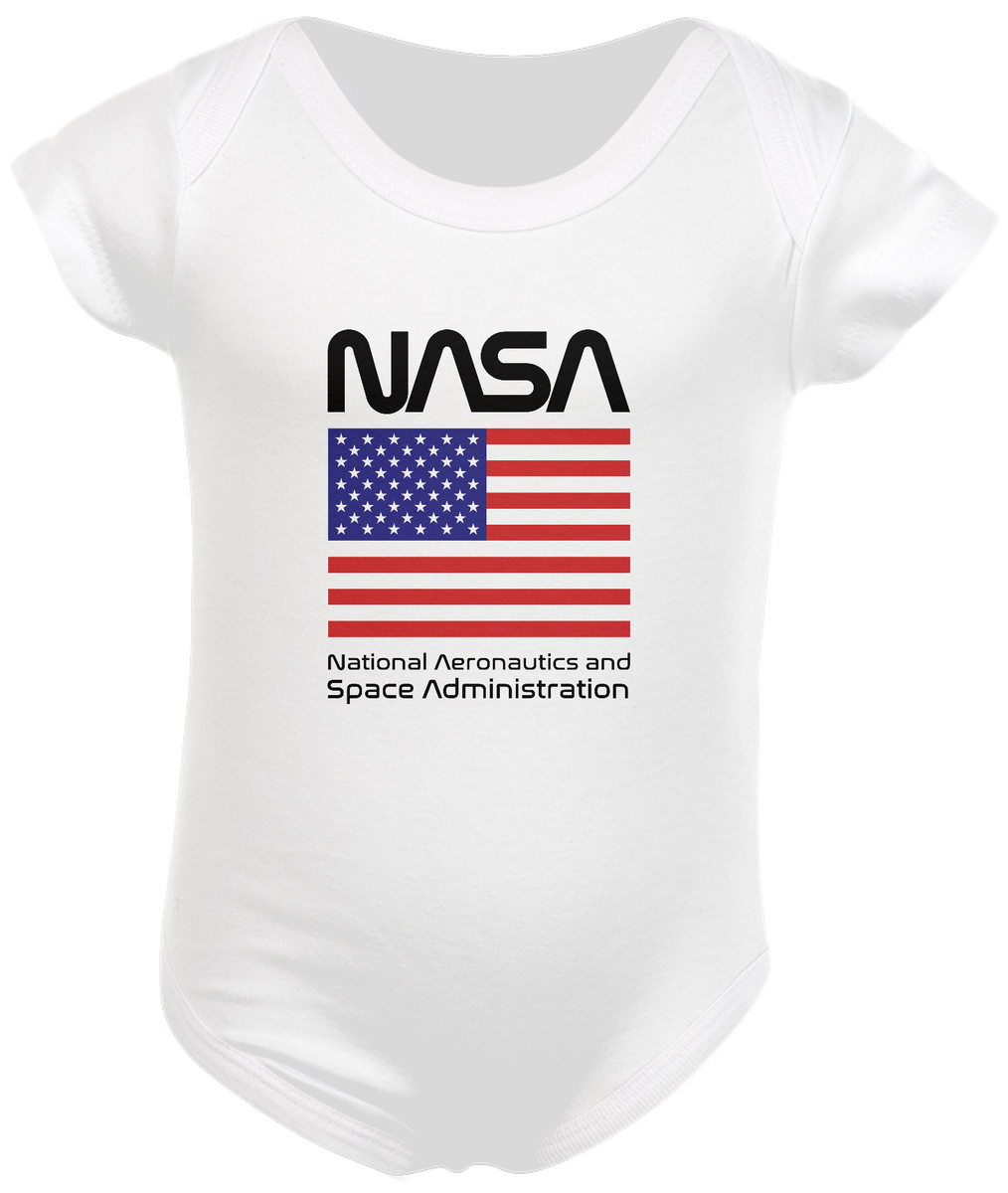 Nome do produto: Body Infantil Nasa Bandeira EUA Black