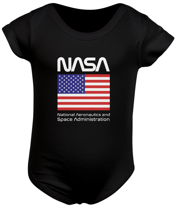 Body Infantil Nasa Bandeira Estados Unidos