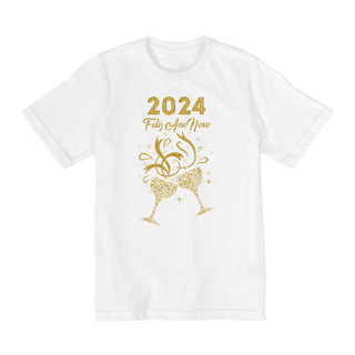 Nome do produtoCamiseta Infantil (10 a 14) Ano Novo 2024 Brinde Glitter