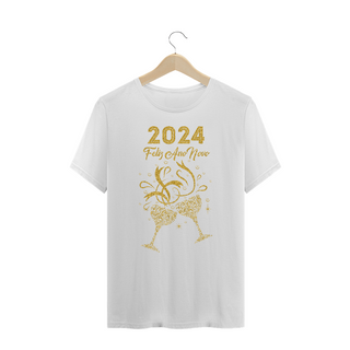 Nome do produtoCamiseta Plus Size Ano Novo 2024 Brinde Glitter