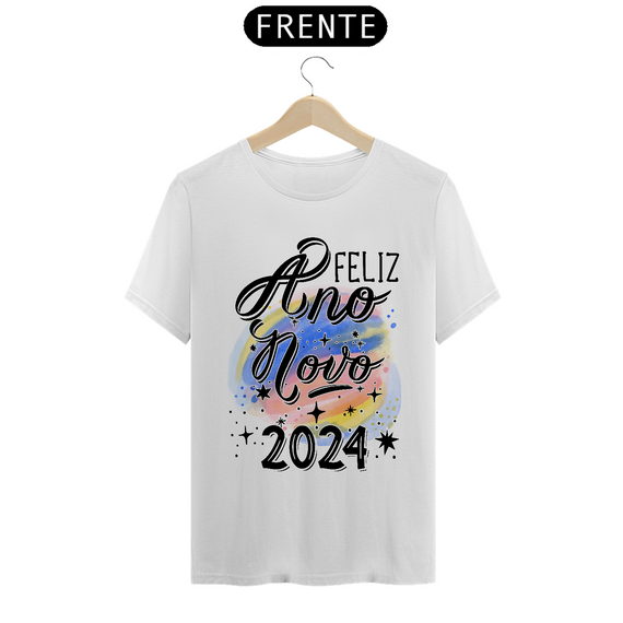 Camiseta Ano Novo Aquarela 2024