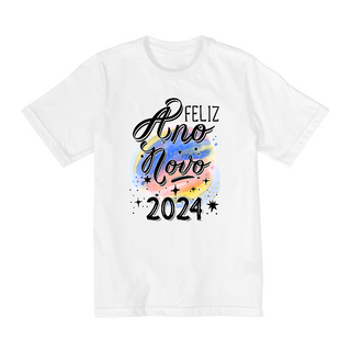 Nome do produtoCamiseta Infantil (10 a 14) Ano Novo Aquarela 2024 