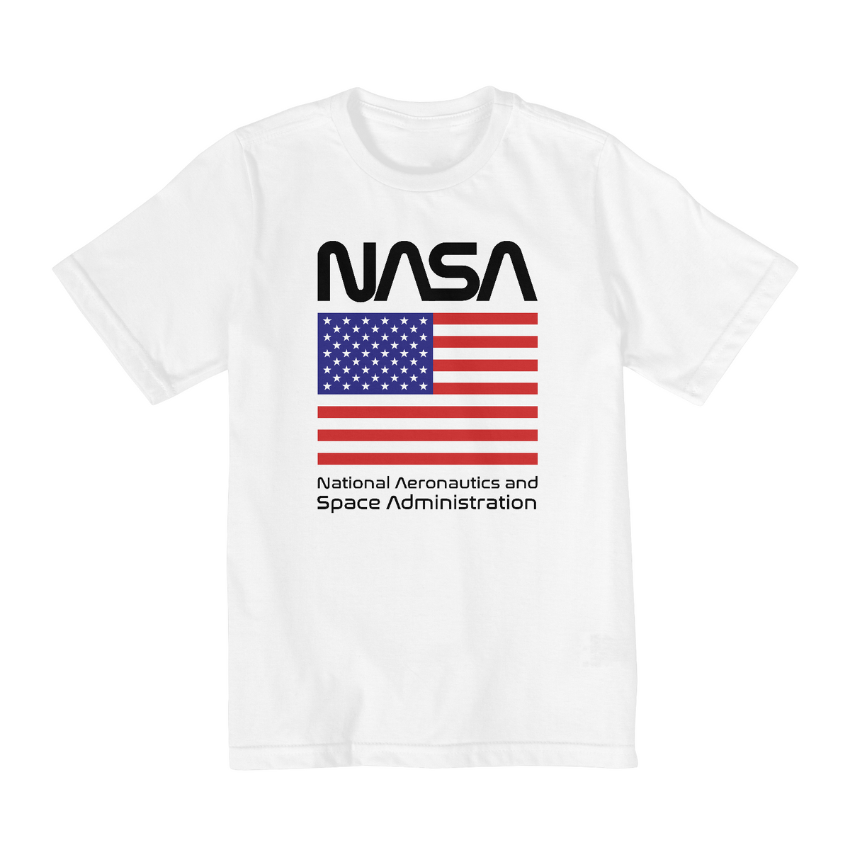 Nome do produto: Camiseta Infantil (2 a 8) Nasa Bandeira EUA Black
