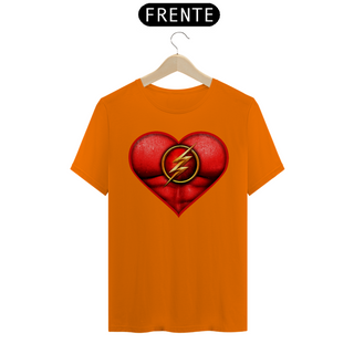 Nome do produtoCamiseta Coração de Herói Flash