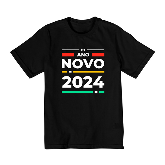 Camiseta Infantil (2 a 8) Ano Novo Moderno 2024