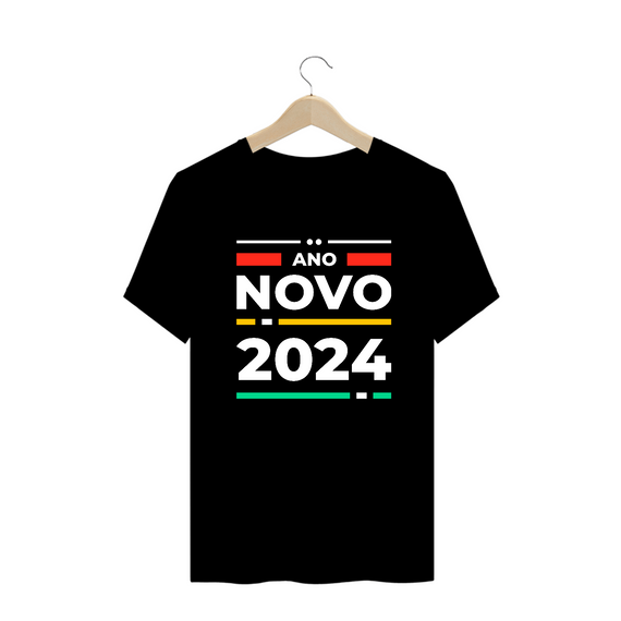 Camiseta Plus Size Ano Novo Moderno 2024
