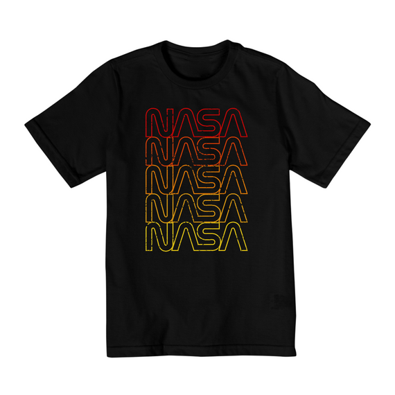 Camiseta Infantil (10 a 14) Nasa Logo Arco íris Grunge