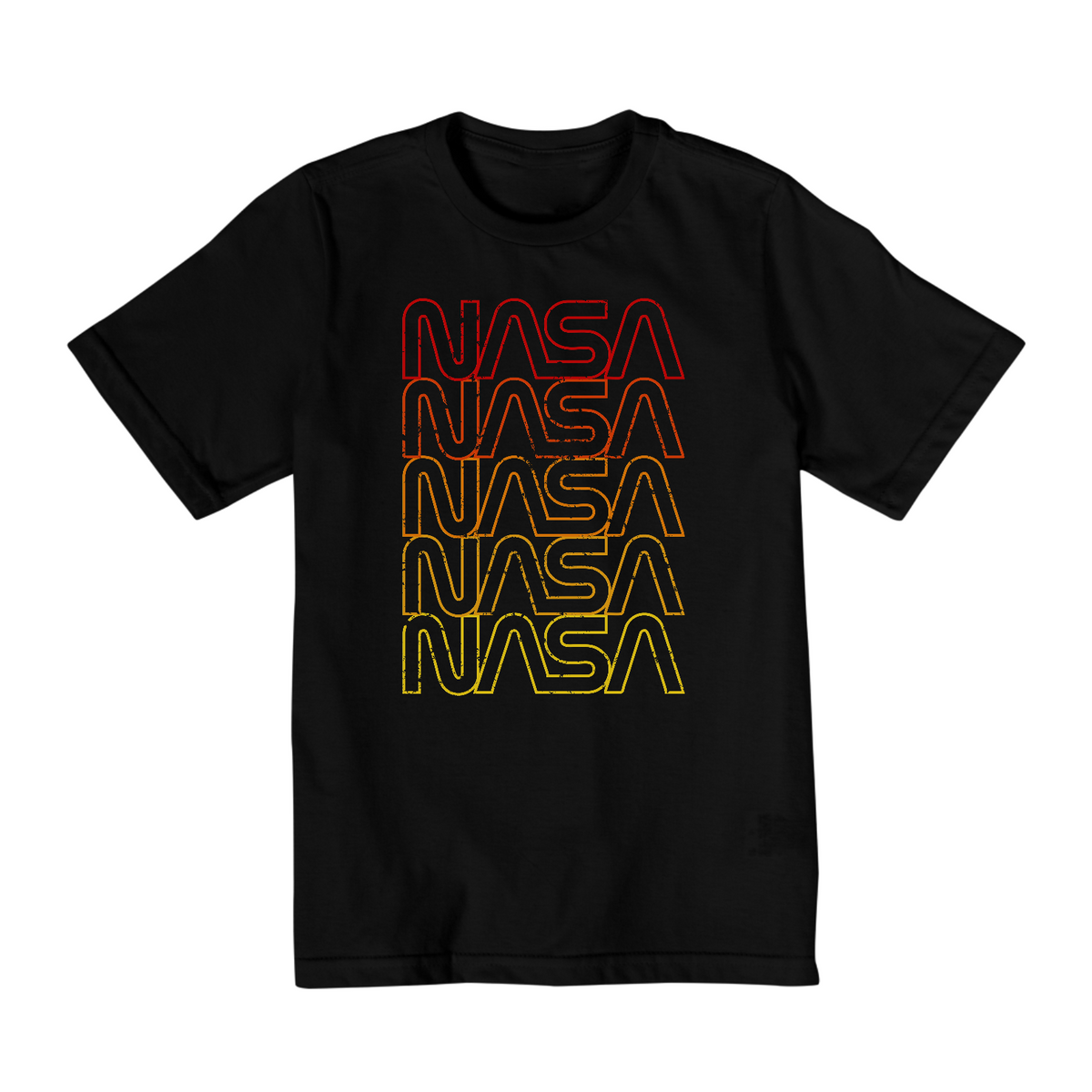 Nome do produto: Camiseta Infantil (10 a 14) Nasa Logo Arco íris Grunge