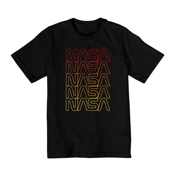 Camiseta Infantil (2 a 8) Nasa Logo Arco íris Grunge