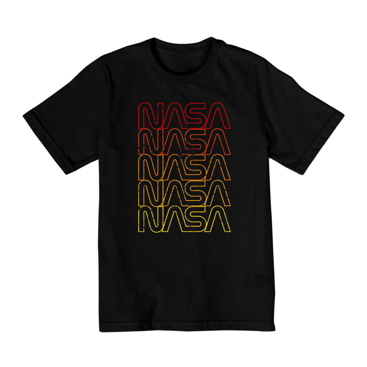 Nome do produto: Camiseta Infantil (2 a 8) Nasa Logo Arco íris Grunge