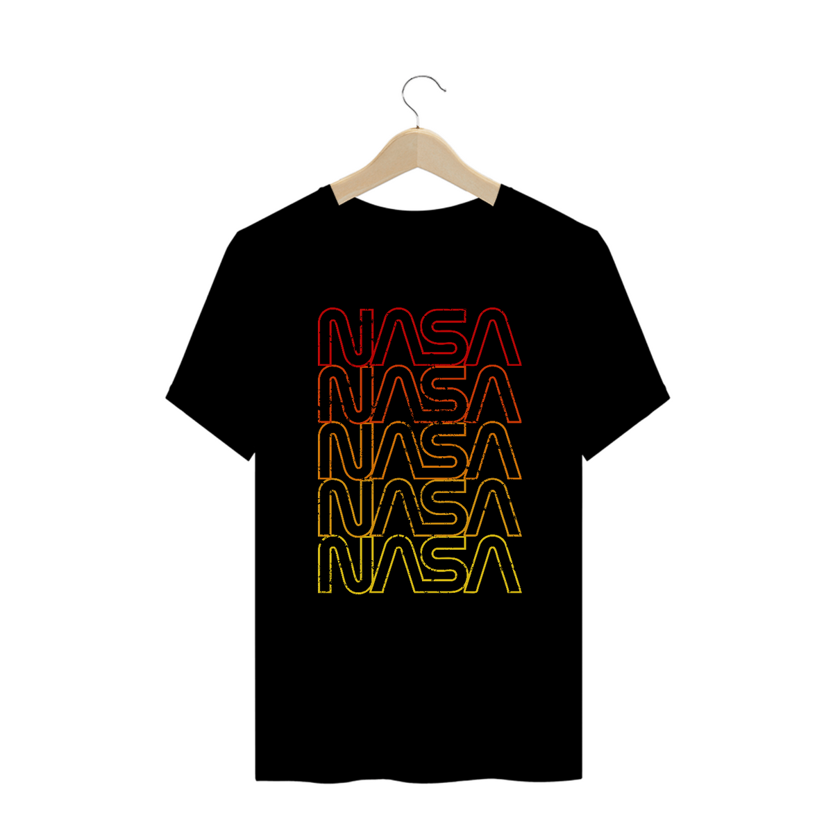 Nome do produto:  Camiseta Plus Size Nasa Logo Arco íris Grunge