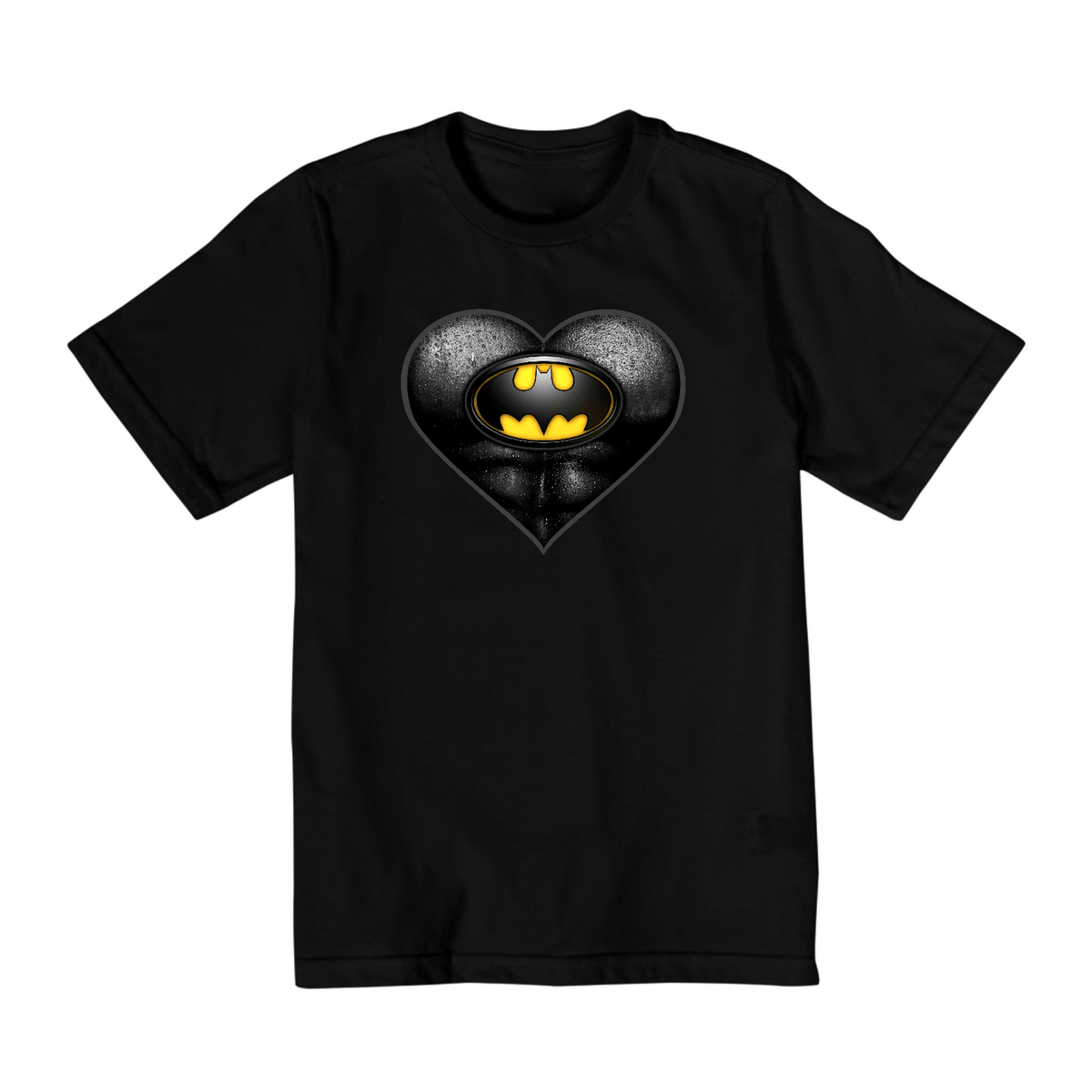 Nome do produto: Camiseta Infantil (10 a 14) Coração de Herói Batman