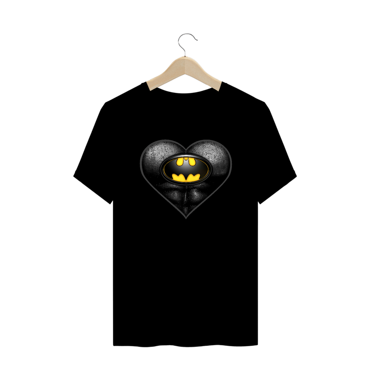 Nome do produto: Camiseta Plus Size Coração de Herói Batman