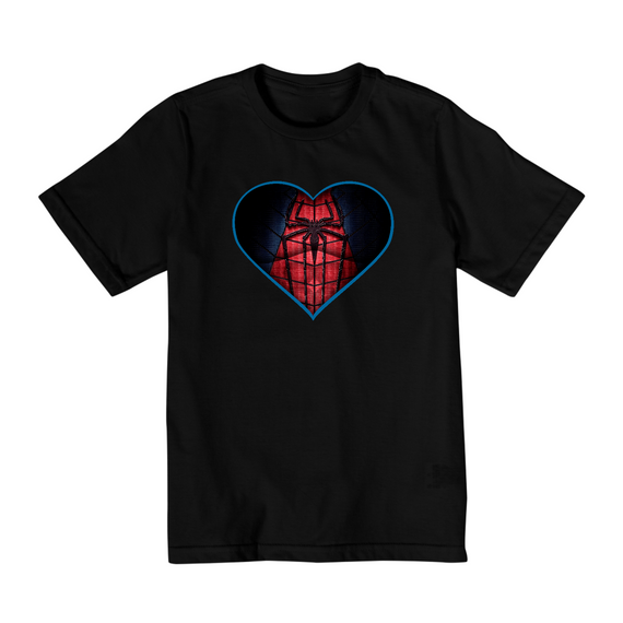 Camiseta Infantil (2 a 8) Coração de Herói Homem Aranha v1