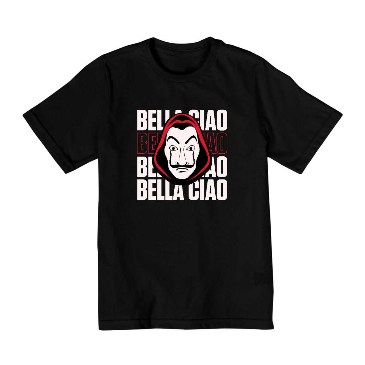 Nome do produto: Camiseta Infantil (10 a 14) La Casa de Papel Bella Ciao