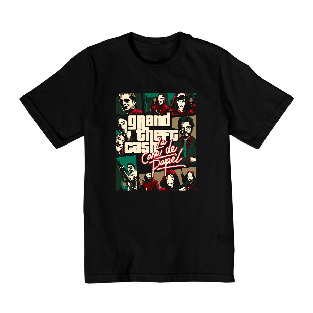 Nome do produto: Camiseta Infantil (10 a 14) La Casa de Papel GTA