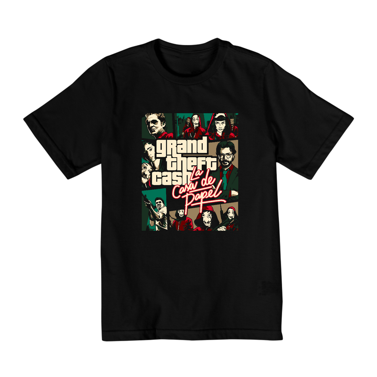 Nome do produto: Camiseta Infantil (2 a 8) La Casa de Papel GTA