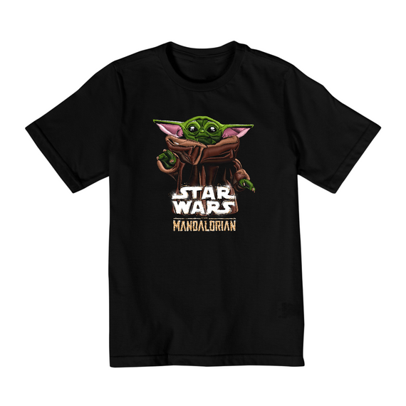 Camiseta Infantil (2 a 8) Baby Yoda Efeito Bordado