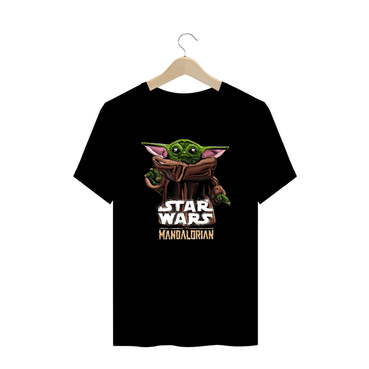 Nome do produto: Camiseta Plus Size Baby Yoda Efeito Bordado