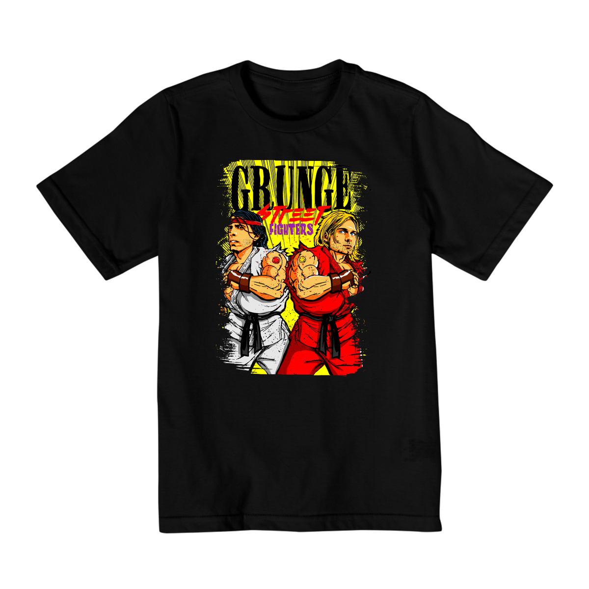 Nome do produto: Camiseta Infantil (10 a 14) Nirvana Street Fighter