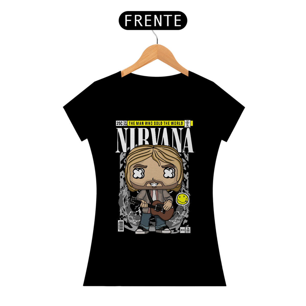 Nome do produto: Baby Look Nirvana Kurt Cobain Funko
