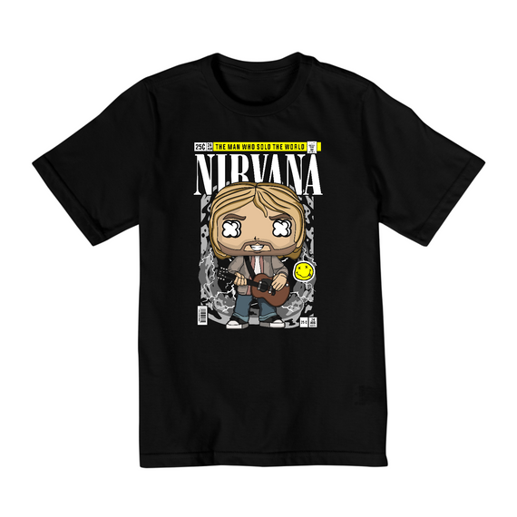 Camiseta Infantil (10 a 14) Nirvana Kurt Cobain Funko