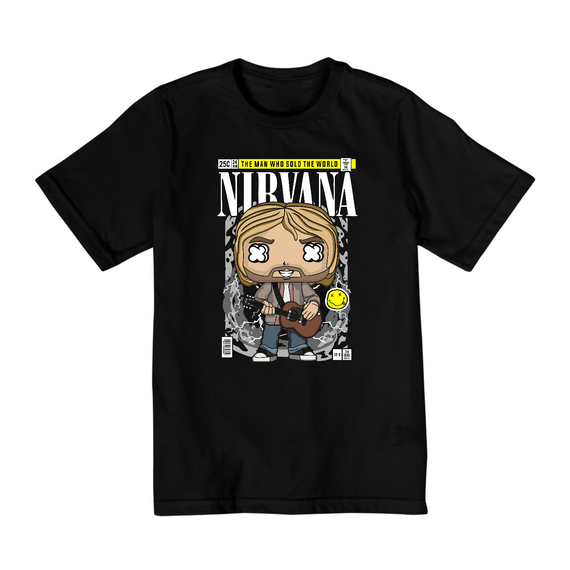 Camiseta Infantil (2 a 8) Nirvana Kurt Cobain Funko
