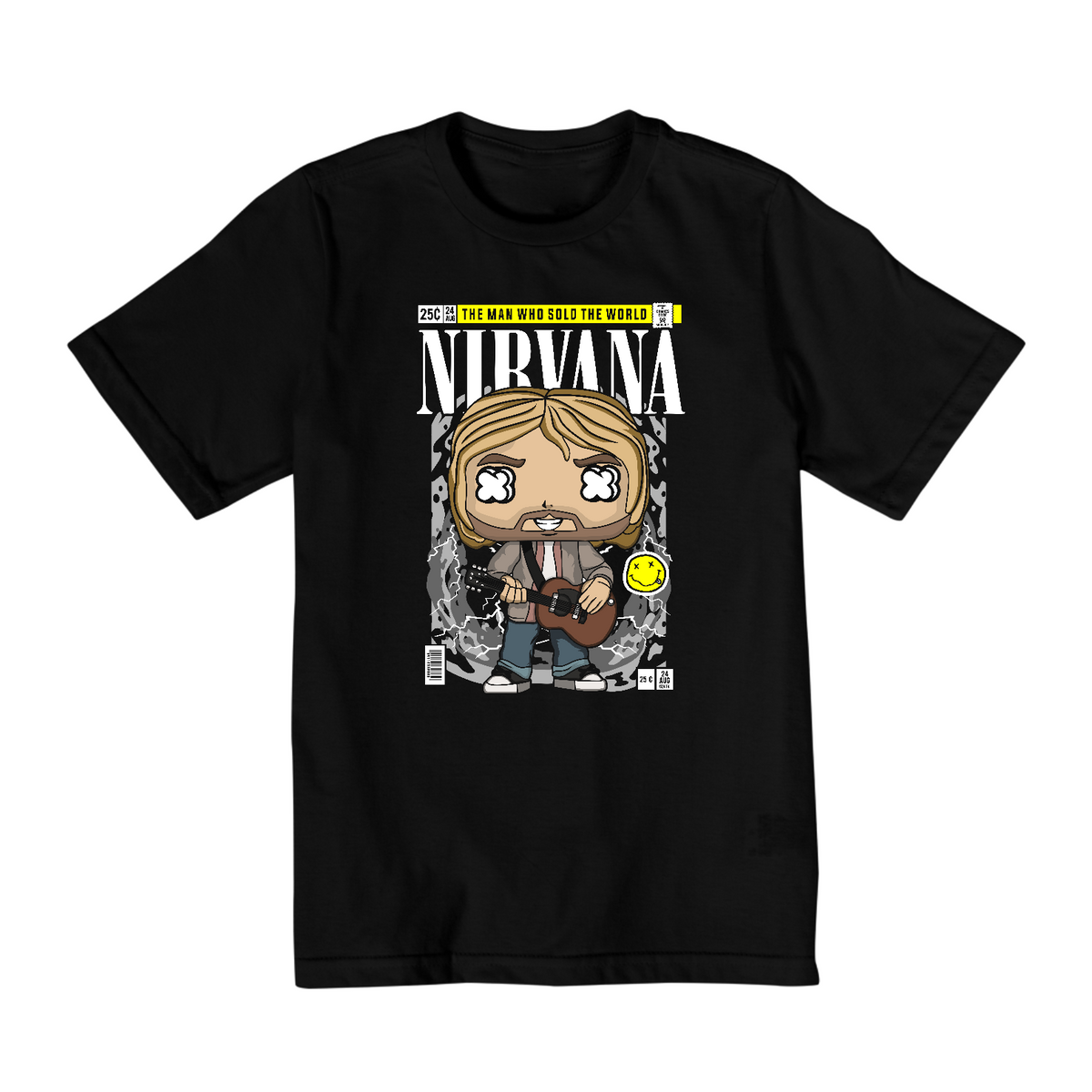 Nome do produto: Camiseta Infantil (2 a 8) Nirvana Kurt Cobain Funko