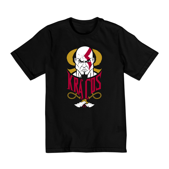 Camiseta Infantil (10 a 14) God of War kratos Face