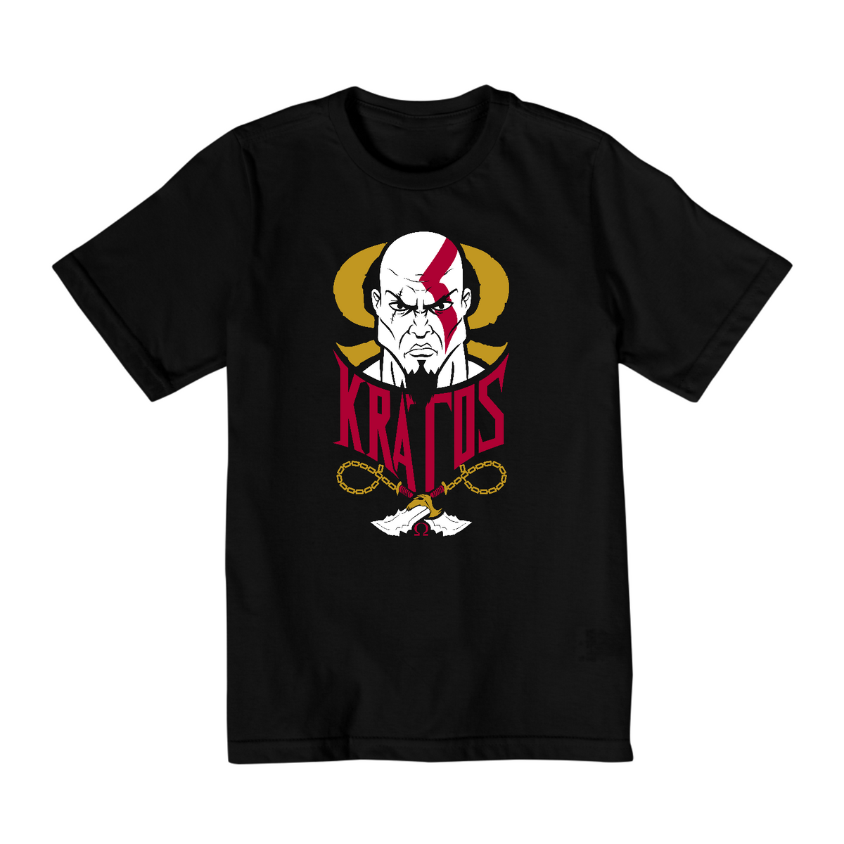 Nome do produto: Camiseta Infantil (10 a 14) God of War kratos Face