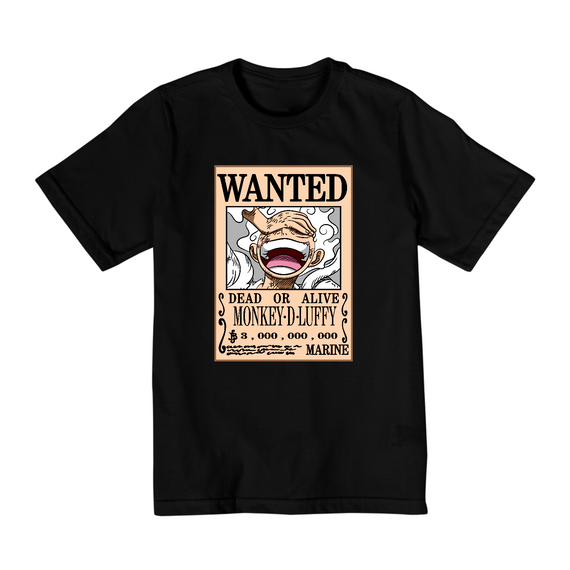 Camiseta Infantil (10 a 14) One Piece Procurado Luffy