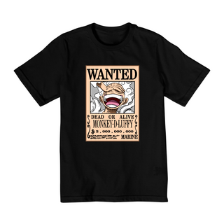 Camiseta Infantil (2 a 8) One Piece Procurado Luffy