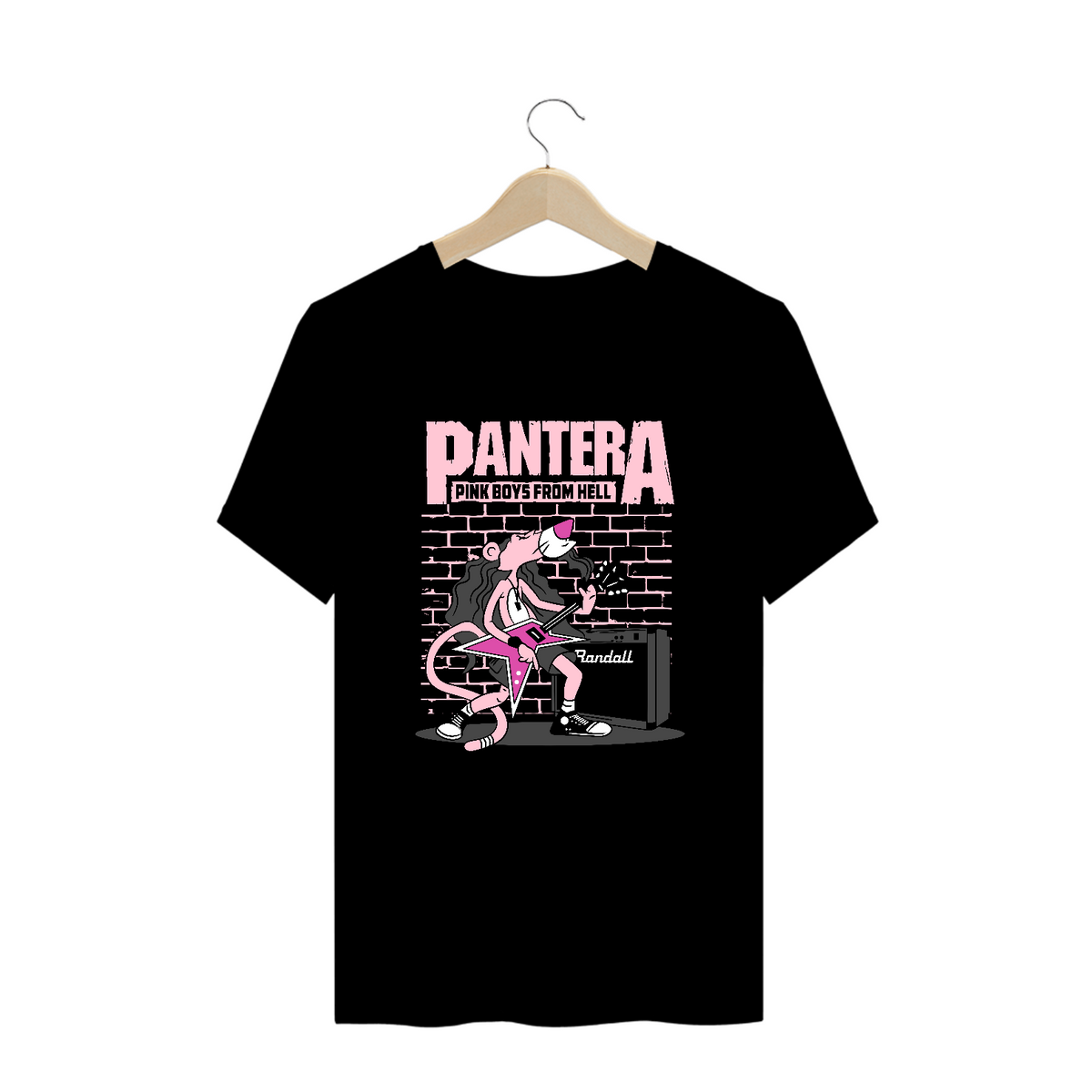 Nome do produto: Camiseta Plus Size Pantera Rosa Rockeira