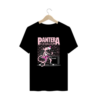Camiseta Plus Size Pantera Rosa Rockeira