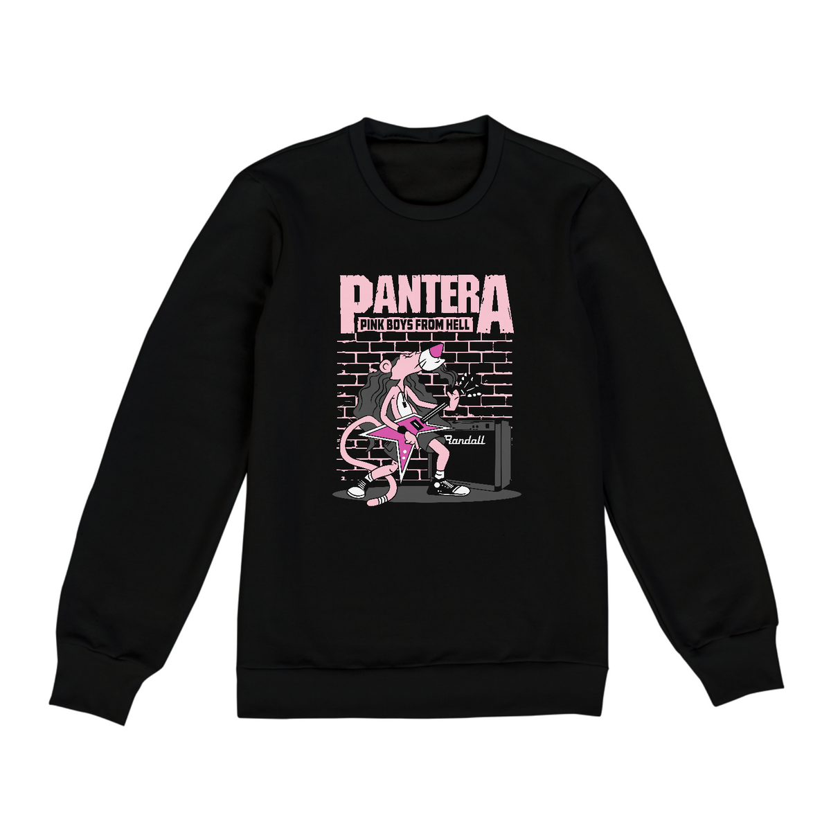 Nome do produto: Moletom Unissex Pantera Rosa Rockeira