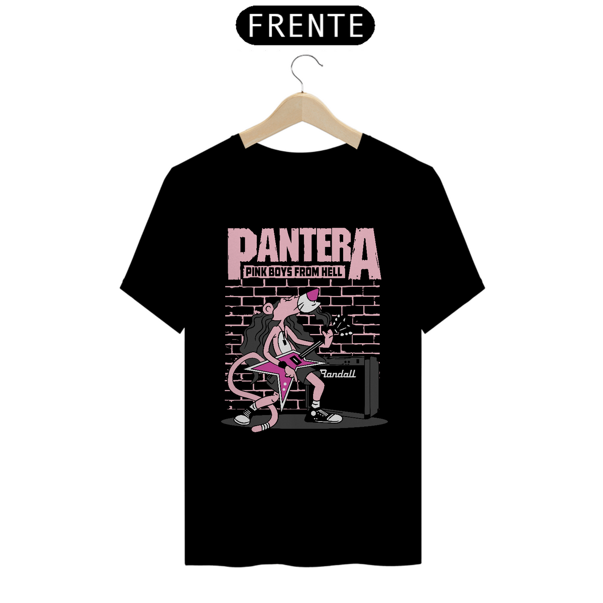 Nome do produto: Camiseta Pantera Rosa Rockeira